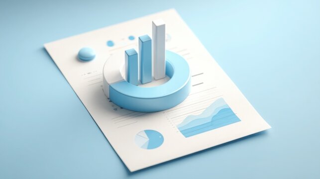 Blue pie chart representing data visualization for automated profit loss tracker and financial simplification concept