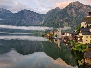 Fototapeta premium Hallstatt Village Austria at Dawn 