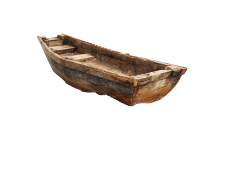 Wooden fishing boat, weathered and aged