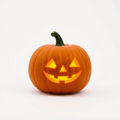 Fototapeta premium Spooky jack o lantern halloween pumpkin glowing with light