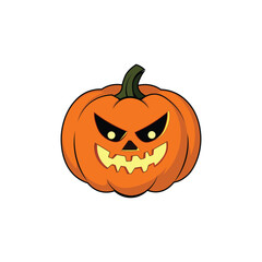 Halloween Pumpkin Vector Single Icon V6 – EPS10, Flat Illustration