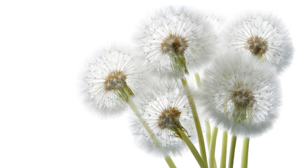 Obraz premium Close-up of a cluster of dandelion heads