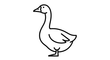 Obraz premium Simple Goose Outline Illustration