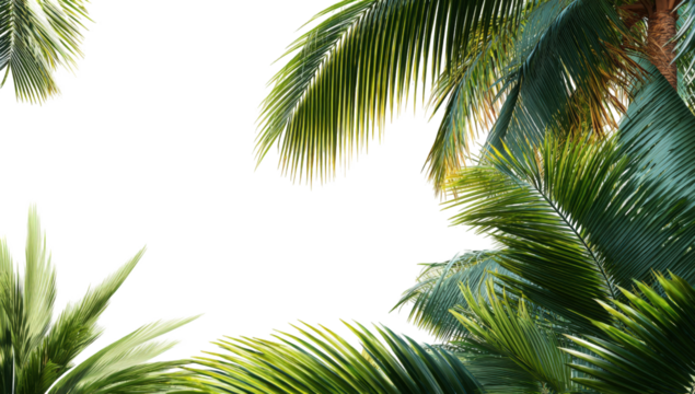 Lush tropical palm leaves