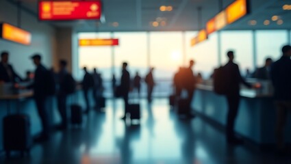 Generative AI Airport Departure Lounge Scene.