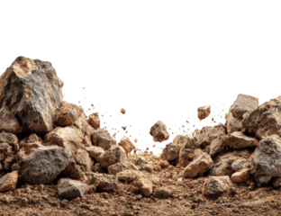 A rocky pile against a dark background.  A close-up view