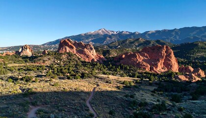 Fototapeta premium Colorful rock formations in a mountain valley