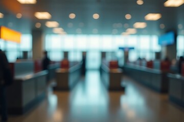 Generative AI Blurred Airport Terminal Scene.