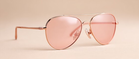 Stylish pink tinted aviator sunglasses with metal frame and reflective lenses, fashion accessories for sunny days and outdoor wear