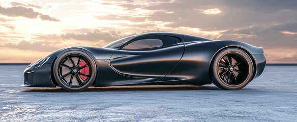 3D rendering of a brand-less generic concept car