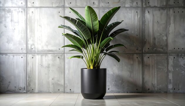 Plant in a matte black fau
