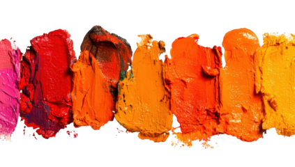 Colorful paint strokes in a horizontal row