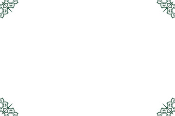 Elegant Vintage Green Frame with Ornate Curved Corners. 925