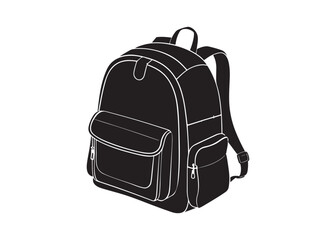 Backpack school bag silhouette icon vector design.