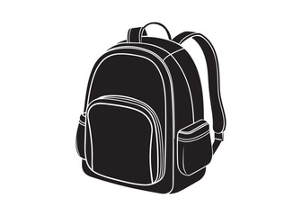 Backpack school bag silhouette icon vector design.