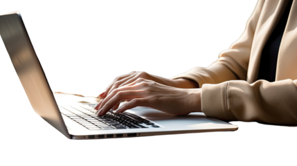 businessman working on laptop on white background