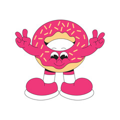 Donut mascot logo character cartoon illustration