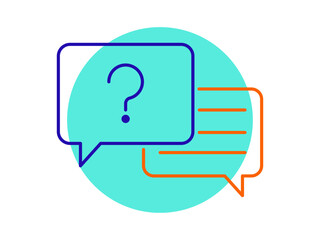 Naklejka premium FAQs icon. E-commerce outline icon. Simple vector illustration in modern thin line style.