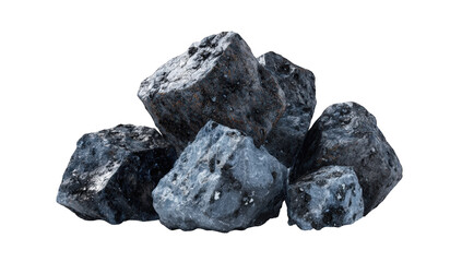 Obraz premium A pile of dark gray and black cubic rocks