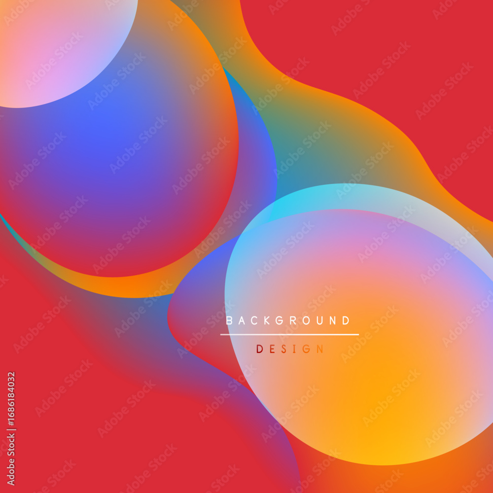 Aufkleber abstract colorful shapes overlap. vibrant gradients create dynamic visual effect. modern design elem