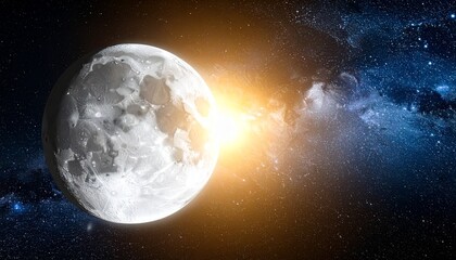 Obraz premium Moon and sun shining in a sky, Generated with AI.
