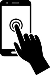 Hand Holding Smartphone Touch Screen Icon