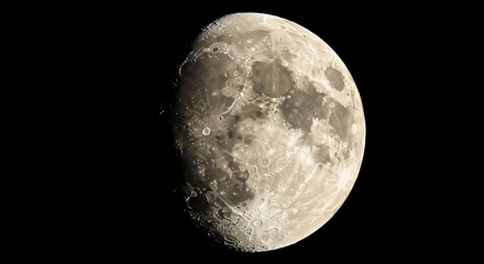 Fototapeta premium Detailed Lunar Surface Captured in High Resolution Showing Craters Mountains and Shadows Revealing the Moons Beauty and Mystery