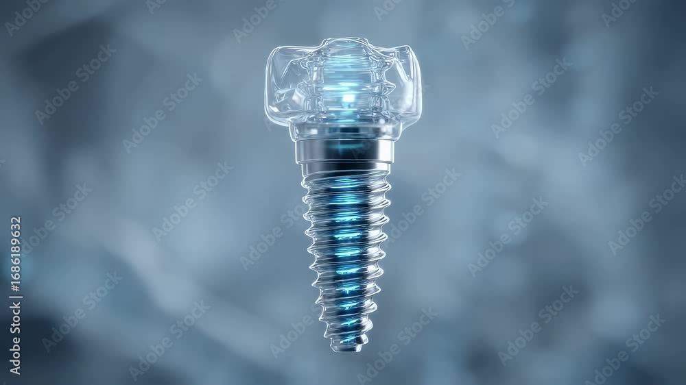 Aufkleber medium shot highlighting an advanced bone screw implant embedded with rfid torque readout the device