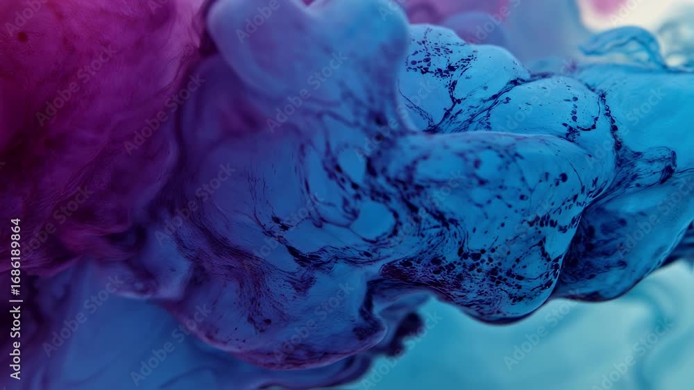 Aufkleber close medium capture of turquoise and magenta inks blending smoothly featuring clear sharp ink patte
