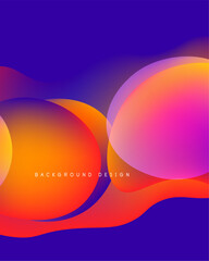 Vibrant abstract shapes blend, creating fluid gradients. Orange, purple, pink hues dominate design. Modern, dynamic composition.