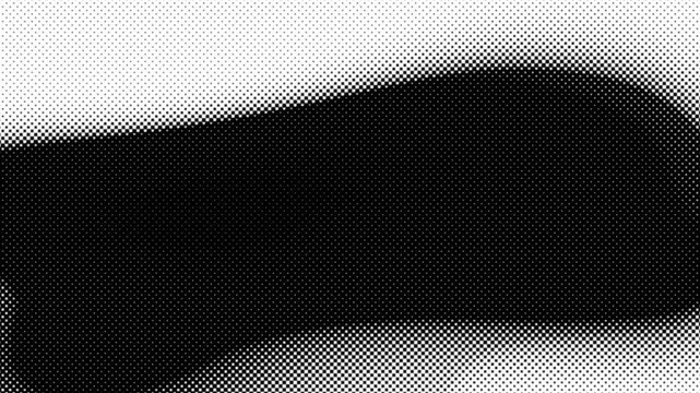 Black and white blurry shapes video fading in and out animation with half tone style effect