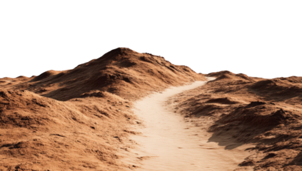 Desert landscape, path through hills