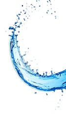 Abstract water splash, circular arc shape against white background