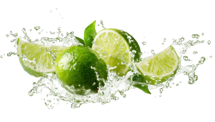 Fresh limes in water splash (4)