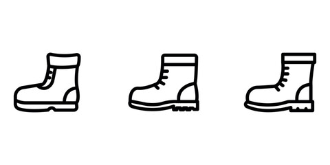 boots outline or line icon design bundle.