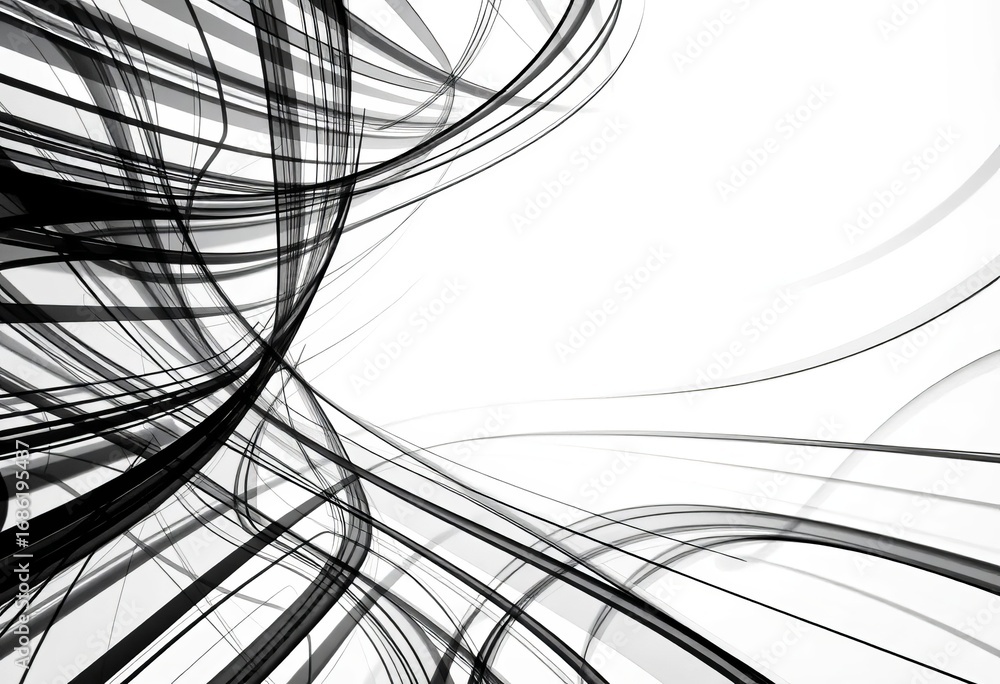 Poster abstract monochrome background, distorted lines creating a chaotic yet elegant pattern, chaotic, cle