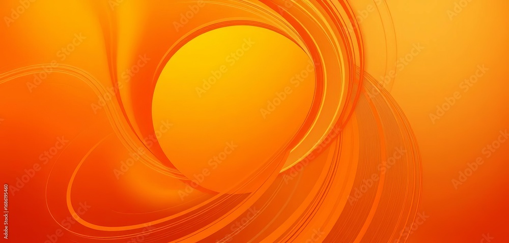 Poster abstract orange circle with dynamic, swirling lines vector background design, design element, design