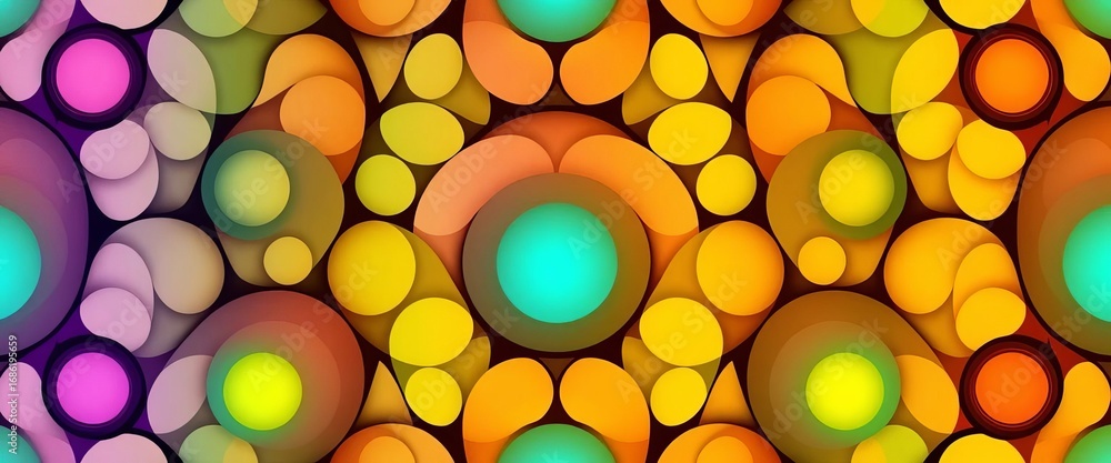 Aufkleber abstract seamless pattern of overlapping circles creating a mesmerizing geometric illusion , graphic