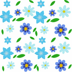 Seamless patterns with various beautiful floral motifs drawn by hand and created with pastel oil paint textures, suitable for social media posts, banners, card designs, scrapbooking, and so on.