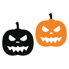 Spooky Halloween Pumpkin Duo Featuring Black and Orange