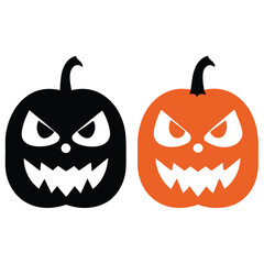 Spooky Halloween Pumpkin Jack-O-Lantern Cartoon Illustration