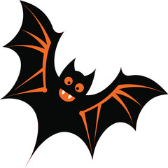 Cartoon Halloween Bat Vector Graphic With Spooky Theme For Holiday Season Celebrations