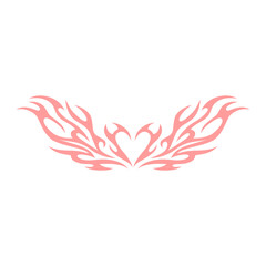 heart with wings tribal tattoo element