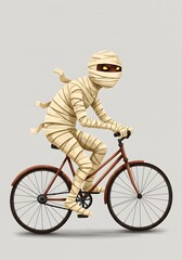 Obraz premium Mummy Riding a Bicycle