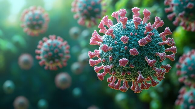 Rendered Image of Coronavirus Particles