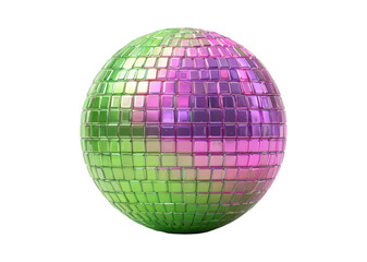 Obraz premium Colorful Isolated Glass Disco Ball on Transparent Background