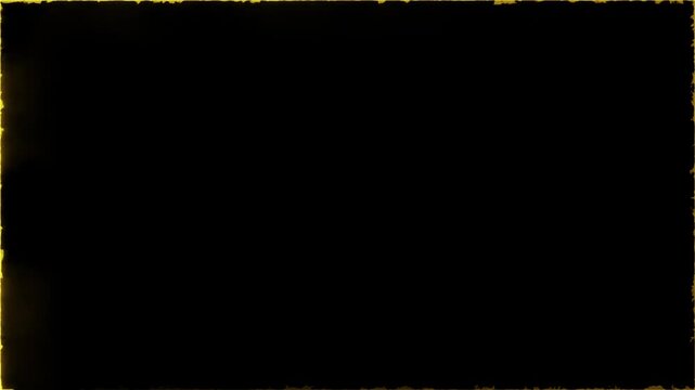 Abstract film strips and a vintage photo frame with a fiery red explosion and smoke reveal the movie title on a dark night