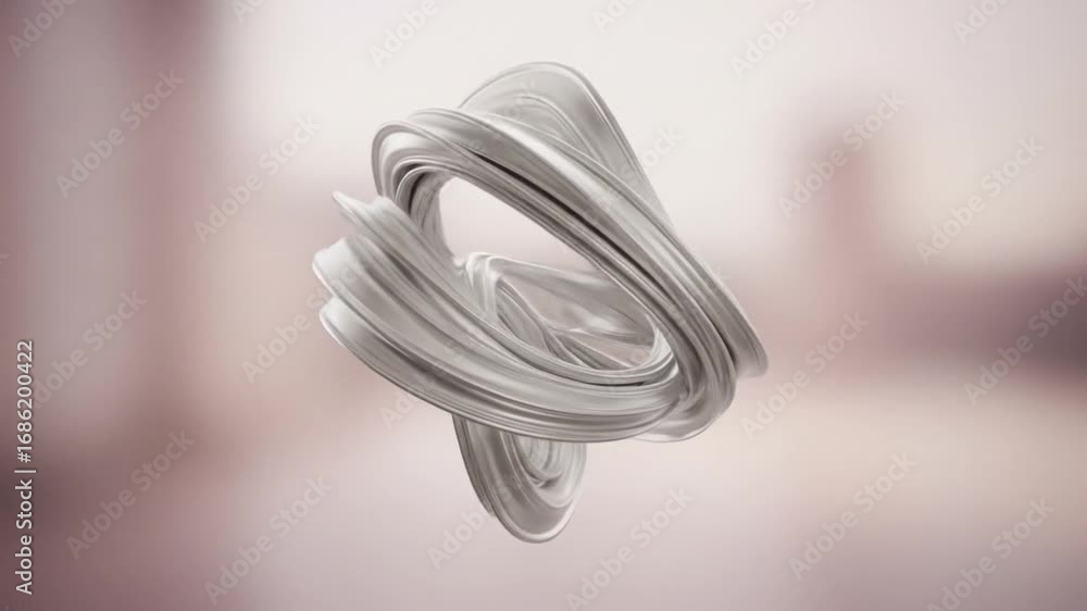 Aufkleber elegant abstract 3d animation of intertwined shapes, rendered in a minimalist style
