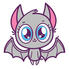 Adorable Cartoon Bat Illustration for Spooky and Fun Designs