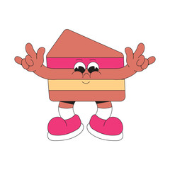 Cute cake mascot logo character cartoon illustration